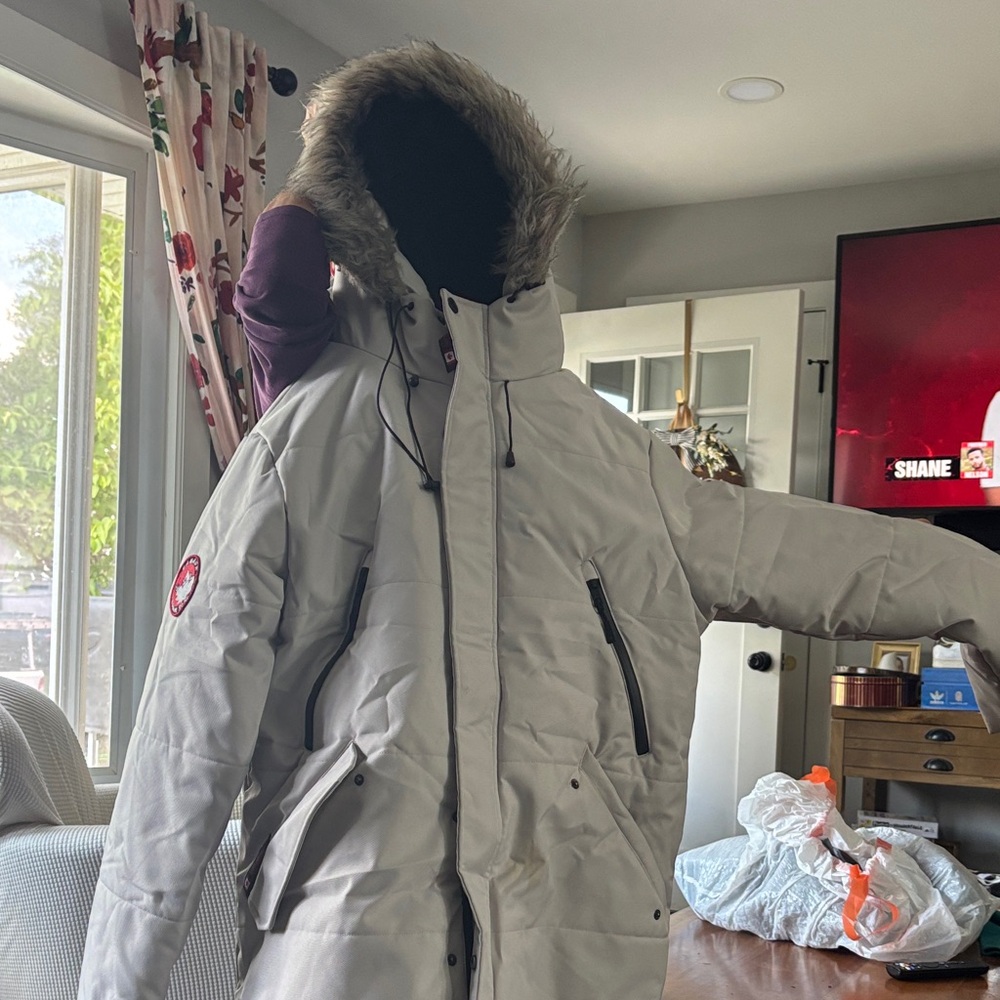 Gray Fur-Trimmed Parka